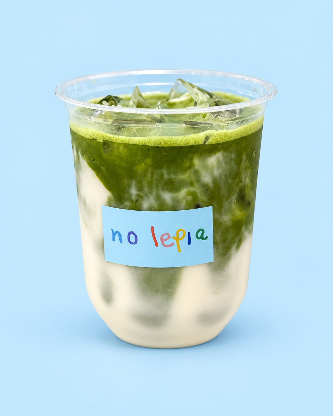 Iced matcha latte served by No Lepia in Aruba