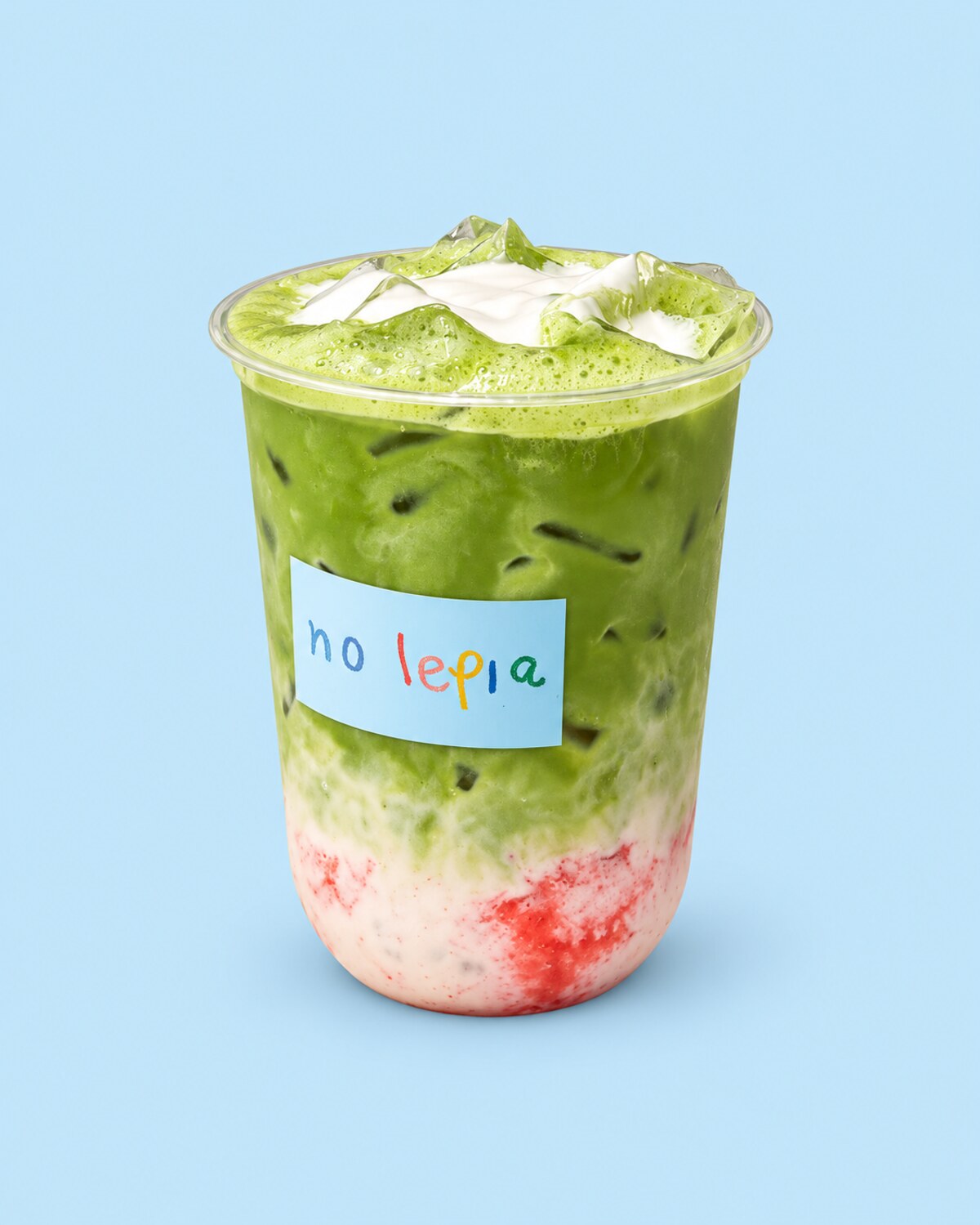 Iced matcha latte served in Aruba